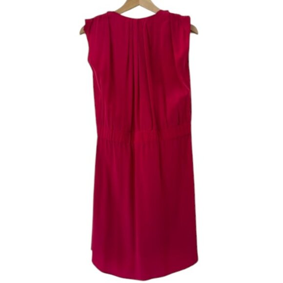 Amour Vert red/pink sleeveless wrap silk dress size XS - Picture 2 of 3